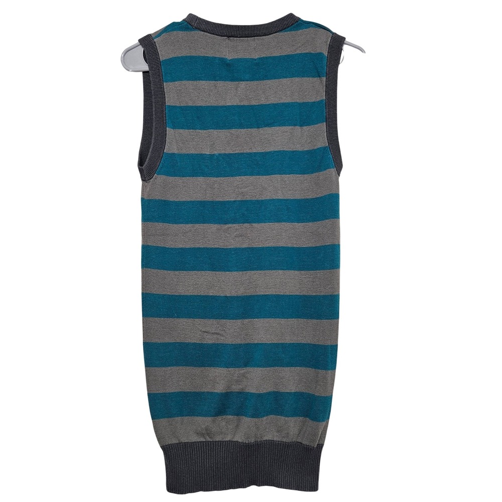 At Last New York Striped Sleeveless Sweater Vest Academic Quiet Luxury S - Picture 3 of 6